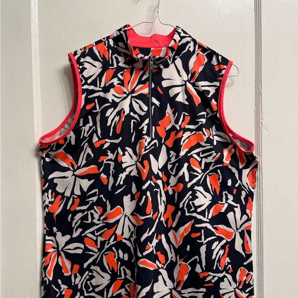 Tail Floral Sleeveless Women’s Golf Top with Zipper